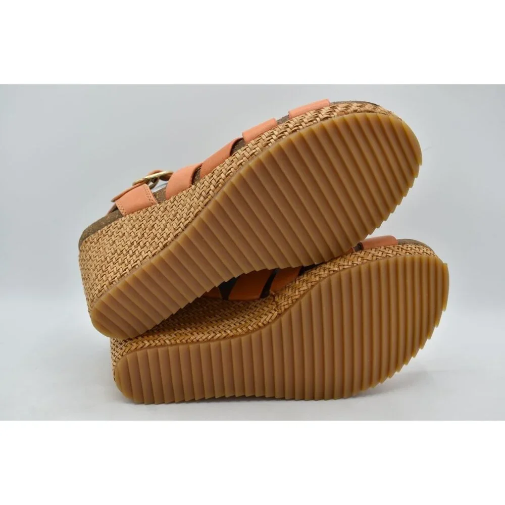 Sofft Womens Size‎ 11 Carlana Sunset Orange Leather Wedge Sandals Shoes